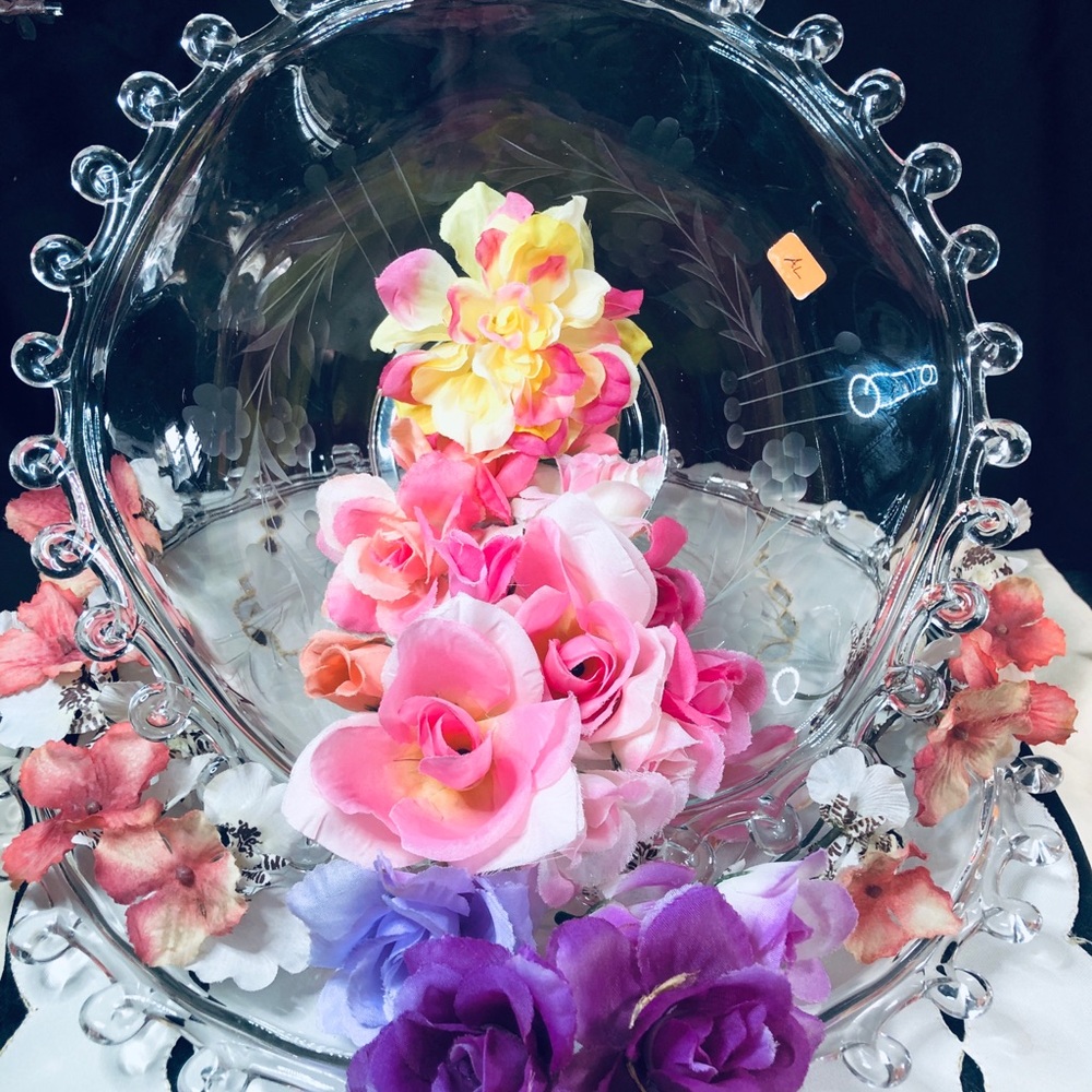 Heisey Lariat pattern Punch Bowl / Tray